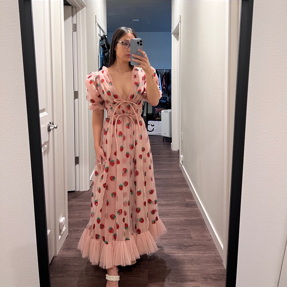 Lirika Matoshi Strawberry Midi Dress